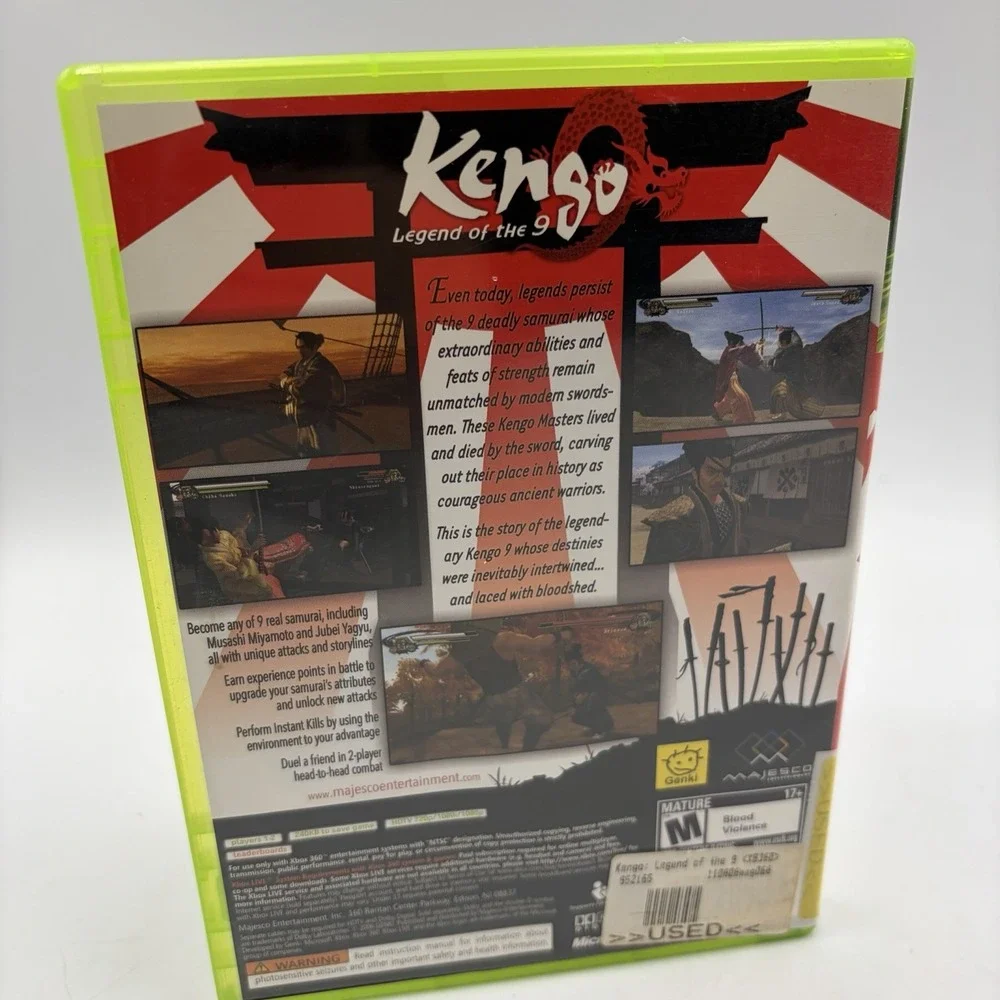 Kengo: Legend of the 9 (Microsoft Xbox 360, 2007) Complete CIB